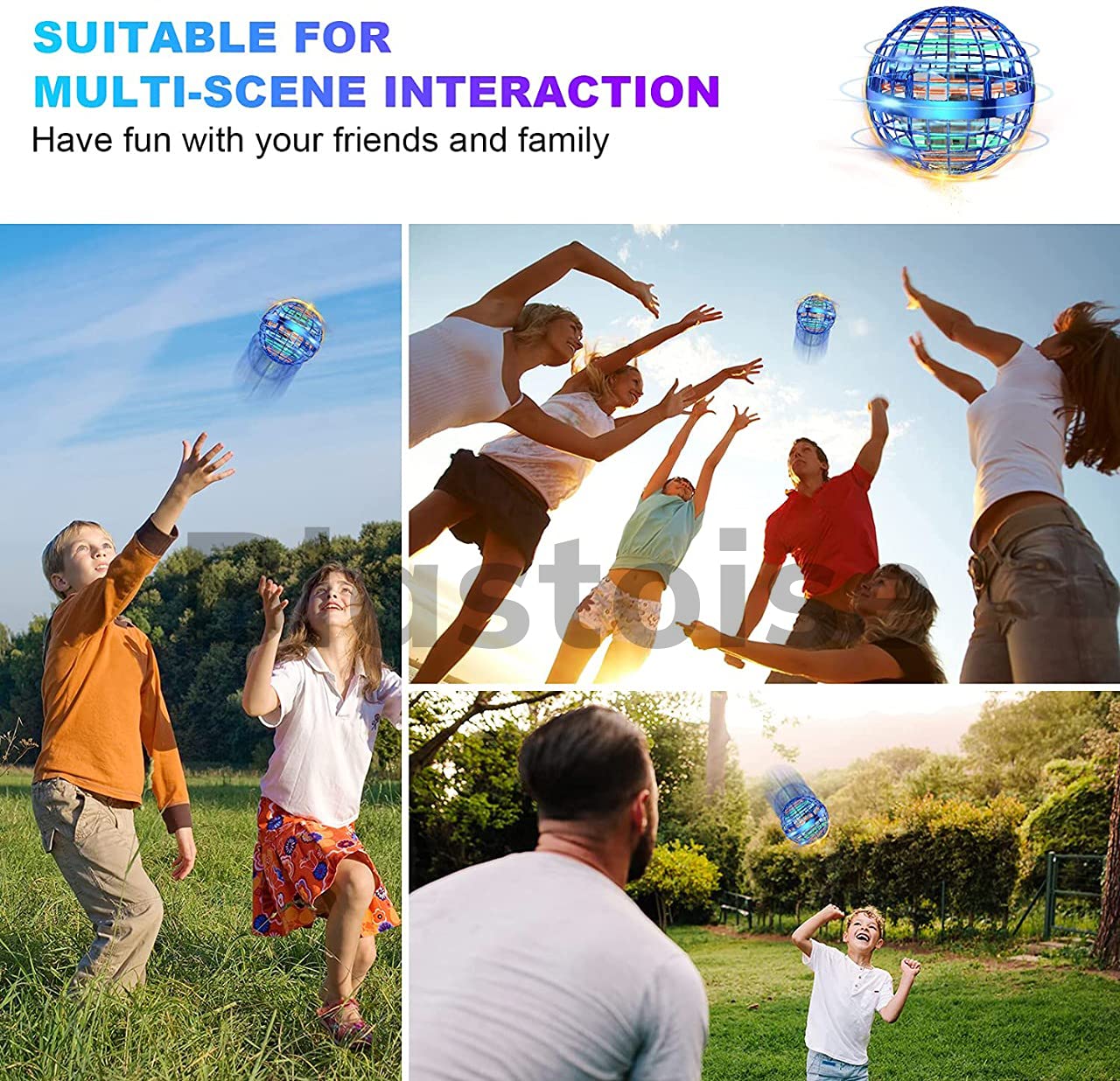 Flying Ball Toy – LED Hover Boomerang Spinner, Hand-Controlled Mini Drone Ball for Kids & Adults