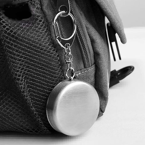 Zynexo Foldable Stainless Steel Glass – Pocket-Size Collapsible Travel Cup with Lid & Keychain