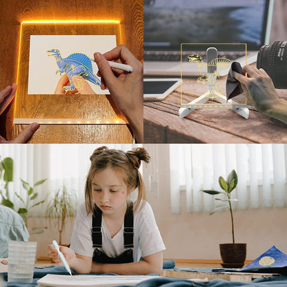 Acrylic LED Message Board 15×15 cm – Light-Up Neon Writing Note Board with Stand & Color Pens for Desk & Home Décor