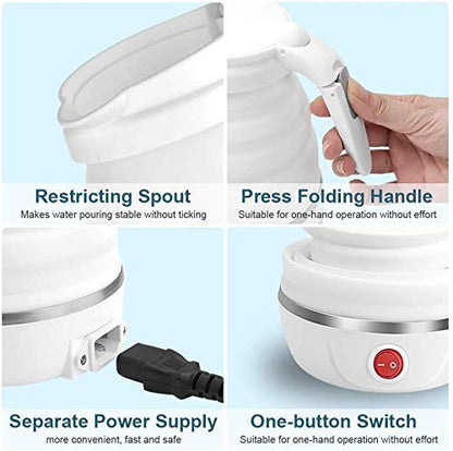 Foldable Electric Kettle – Collapsible Silicone Travel Kettle for Tea, Coffee & Hot Water, Portable & Compact
