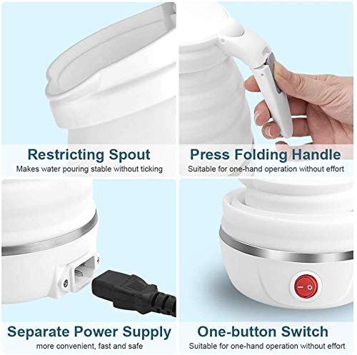 Foldable Electric Kettle – Collapsible Silicone Travel Kettle for Tea, Coffee & Hot Water, Portable & Compact