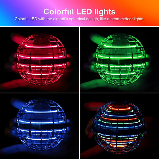 Flying Ball Toy – LED Hover Boomerang Spinner, Hand-Controlled Mini Drone Ball for Kids & Adults