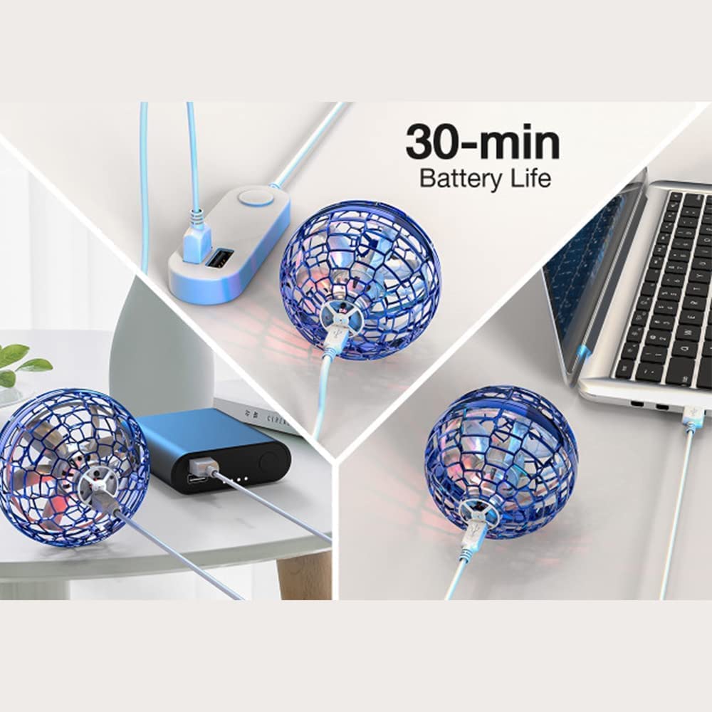 Flying Ball Toy – LED Hover Boomerang Spinner, Hand-Controlled Mini Drone Ball for Kids & Adults
