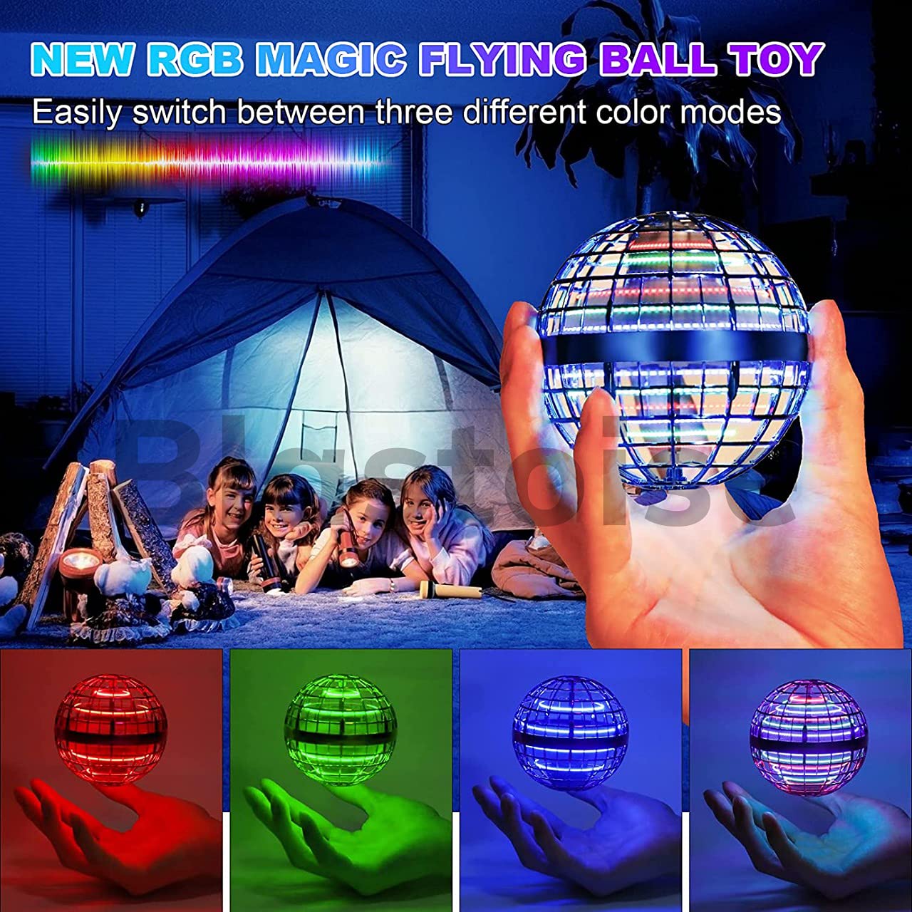 Flying Ball Toy – LED Hover Boomerang Spinner, Hand-Controlled Mini Drone Ball for Kids & Adults