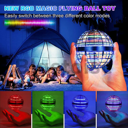 Flying Ball Toy – LED Hover Boomerang Spinner, Hand-Controlled Mini Drone Ball for Kids & Adults