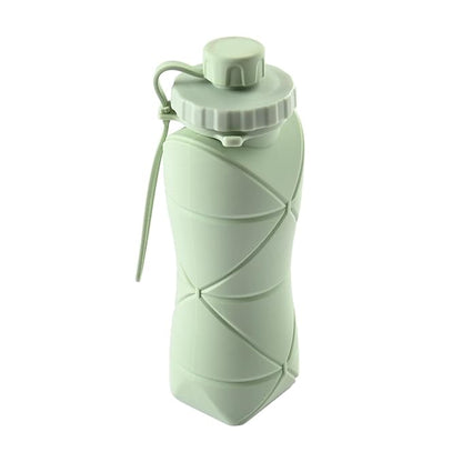 Foldable Silicone Water Bottle 600ml – Collapsible Leak-Proof Sports Bottle for Gym, Travel & Hiking