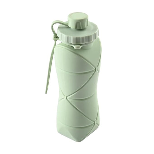 Foldable Silicone Water Bottle 600ml – Collapsible Leak-Proof Sports Bottle for Gym, Travel & Hiking