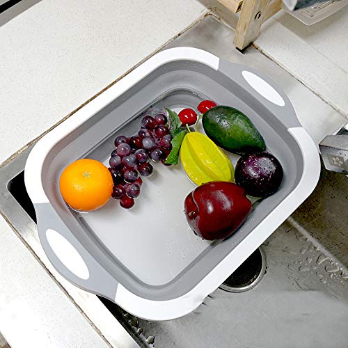 3-in-1 Foldable Cutting Board with Colander – Collapsible Chopping & Washing Basket for Kitchen, Space-Saving