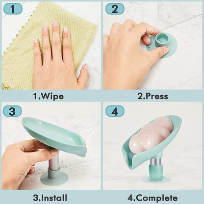 Magic Soap Holder – Wall-Mounted Drain Soap Dish for Bathroom & Kitchen (No Drilling)