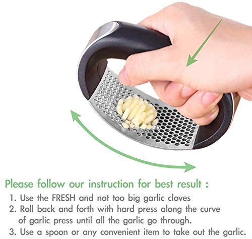 Stainless Steel Garlic Press – Heavy Duty Lahsun Crusher & Mincer for Kitchen