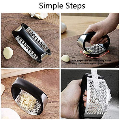 Stainless Steel Garlic Press – Heavy Duty Lahsun Crusher & Mincer for Kitchen