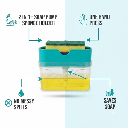 Zynexo Kitchen Soap Dispenser Pump with Sponge Holder – One-Press Dish Soap Dispenser for Sink