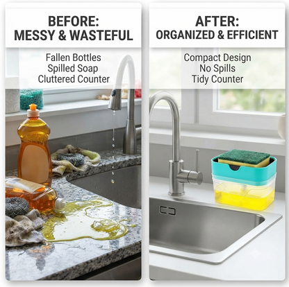 Zynexo Kitchen Soap Dispenser Pump with Sponge Holder – One-Press Dish Soap Dispenser for Sink