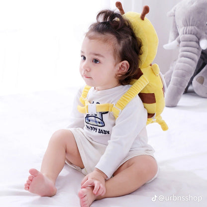 Zynexo Baby Safety Combo – Anti-Fall Head Protector + FREE Safety Cap | Soft Breathable Head Cushion for Crawling & Walking Babies