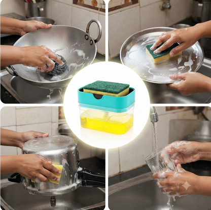 Zynexo Kitchen Soap Dispenser Pump with Sponge Holder – One-Press Dish Soap Dispenser for Sink